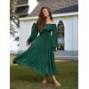 image:imageScarlet Darkness Women Renaissance Off Shoulder Split Sleeve Smocked Waist Tiered Maxi DressForest Green
