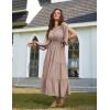 image:imageScarlet Darkness Women Renaissance Off Shoulder Split Sleeve Smocked Waist Tiered Maxi DressKhaki