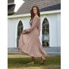 image:imageScarlet Darkness Women Renaissance Off Shoulder Split Sleeve Smocked Waist Tiered Maxi DressKhaki