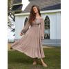 image:imageScarlet Darkness Women Renaissance Off Shoulder Split Sleeve Smocked Waist Tiered Maxi DressKhaki