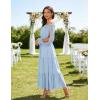 image:imageScarlet Darkness Women Renaissance Off Shoulder Split Sleeve Smocked Waist Tiered Maxi DressLight Blue