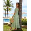 image:imageScarlet Darkness Women Renaissance Off Shoulder Split Sleeve Smocked Waist Tiered Maxi DressLight Green