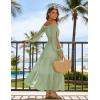 image:imageScarlet Darkness Women Renaissance Off Shoulder Split Sleeve Smocked Waist Tiered Maxi DressLight Green