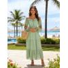 image:imageScarlet Darkness Women Renaissance Off Shoulder Split Sleeve Smocked Waist Tiered Maxi DressLight Green