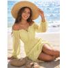 image:imageScarlet Darkness Women Renaissance Off Shoulder Split Sleeve Smocked Waist Tiered Maxi DressLight Yellow