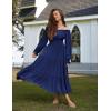 image:imageScarlet Darkness Women Renaissance Off Shoulder Split Sleeve Smocked Waist Tiered Maxi DressNavy Blue