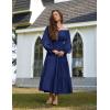 image:imageScarlet Darkness Women Renaissance Off Shoulder Split Sleeve Smocked Waist Tiered Maxi DressNavy Blue