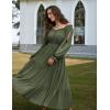 image:imageScarlet Darkness Women Renaissance Off Shoulder Split Sleeve Smocked Waist Tiered Maxi DressOlive Green