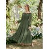 image:imageScarlet Darkness Women Renaissance Off Shoulder Split Sleeve Smocked Waist Tiered Maxi DressOlive Green