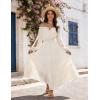 image:imageScarlet Darkness Women Renaissance Off Shoulder Split Sleeve Smocked Waist Tiered Maxi DressWhite