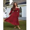 image:imageScarlet Darkness Women Renaissance Off Shoulder Split Sleeve Smocked Waist Tiered Maxi DressWine