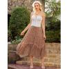 image:imageScarlet Darkness Womens Boho Maxi Skirt Renaissance Skirt ALine Elastic High Waist Long Skirts with PocketsBrown Floral