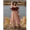 image:imageScarlet Darkness Womens Boho Maxi Skirt Renaissance Skirt ALine Elastic High Waist Long Skirts with PocketsBrown Floral