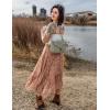image:imageScarlet Darkness Womens Boho Maxi Skirt Renaissance Skirt ALine Elastic High Waist Long Skirts with PocketsBrown Floral
