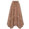 image:imageScarlet Darkness Womens Boho Maxi Skirt Renaissance Skirt ALine Elastic High Waist Long Skirts with PocketsBrown Floral