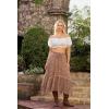 image:imageScarlet Darkness Womens Boho Maxi Skirt Renaissance Skirt ALine Elastic High Waist Long Skirts with PocketsBrown Floral