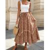 image:imageScarlet Darkness Womens Boho Maxi Skirt Renaissance Skirt ALine Elastic High Waist Long Skirts with PocketsBrown Floral