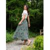 image:imageScarlet Darkness Womens Boho Maxi Skirt Renaissance Skirt ALine Elastic High Waist Long Skirts with PocketsGreen Floral