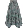 image:imageScarlet Darkness Womens Boho Maxi Skirt Renaissance Skirt ALine Elastic High Waist Long Skirts with PocketsGreen Floral