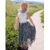 image:imageScarlet Darkness Womens Boho Maxi Skirt Renaissance Skirt ALine Elastic High Waist Long Skirts with PocketsGreen Floral