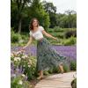 image:imageScarlet Darkness Womens Boho Maxi Skirt Renaissance Skirt ALine Elastic High Waist Long Skirts with PocketsGreen Floral