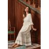 image:imageScarlet Darkness Womens Peasant Renaissance Dresses 34 Sleeve V Neck Casual Boho Maxi Dress with PocketsApricot