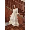image:imageScarlet Darkness Womens Peasant Renaissance Dresses 34 Sleeve V Neck Casual Boho Maxi Dress with PocketsApricot