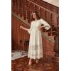 image:imageScarlet Darkness Womens Peasant Renaissance Dresses 34 Sleeve V Neck Casual Boho Maxi Dress with PocketsApricot