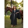 image:imageScarlet Darkness Womens Renaissance Costume Medieval Hooded Pirate Bell Sleeve Peasant Dress with PocketsBlack