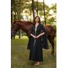 image:imageScarlet Darkness Womens Renaissance Costume Medieval Hooded Pirate Bell Sleeve Peasant Dress with PocketsBlack