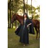 image:imageScarlet Darkness Womens Renaissance Costume Medieval Hooded Pirate Bell Sleeve Peasant Dress with PocketsBlack