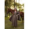 image:imageScarlet Darkness Womens Renaissance Costume Medieval Hooded Pirate Bell Sleeve Peasant Dress with PocketsBrown