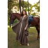 image:imageScarlet Darkness Womens Renaissance Costume Medieval Hooded Pirate Bell Sleeve Peasant Dress with PocketsBrown