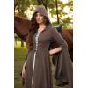 image:imageScarlet Darkness Womens Renaissance Costume Medieval Hooded Pirate Bell Sleeve Peasant Dress with PocketsBrown