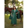 image:imageScarlet Darkness Womens Renaissance Costume Medieval Hooded Pirate Bell Sleeve Peasant Dress with PocketsGreen