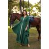 image:imageScarlet Darkness Womens Renaissance Costume Medieval Hooded Pirate Bell Sleeve Peasant Dress with PocketsGreen