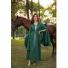 image:imageScarlet Darkness Womens Renaissance Costume Medieval Hooded Pirate Bell Sleeve Peasant Dress with PocketsGreen