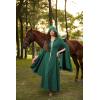 image:imageScarlet Darkness Womens Renaissance Costume Medieval Hooded Pirate Bell Sleeve Peasant Dress with PocketsGreen