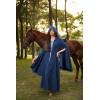 image:imageScarlet Darkness Womens Renaissance Costume Medieval Hooded Pirate Bell Sleeve Peasant Dress with PocketsNavy Blue