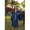 image:imageScarlet Darkness Womens Renaissance Costume Medieval Hooded Pirate Bell Sleeve Peasant Dress with PocketsNavy Blue