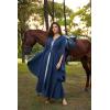 image:imageScarlet Darkness Womens Renaissance Costume Medieval Hooded Pirate Bell Sleeve Peasant Dress with PocketsNavy Blue