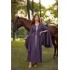 image:imageScarlet Darkness Womens Renaissance Costume Medieval Hooded Pirate Bell Sleeve Peasant Dress with PocketsPurple