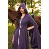 image:imageScarlet Darkness Womens Renaissance Costume Medieval Hooded Pirate Bell Sleeve Peasant Dress with PocketsPurple