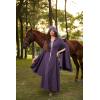 image:imageScarlet Darkness Womens Renaissance Costume Medieval Hooded Pirate Bell Sleeve Peasant Dress with PocketsPurple