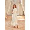image:imageScarlet Darkness Womens Renaissance Costume Wrap V Neck Medieval Dress Split Bell Sleeve Embroidery Fairy DressesApricot