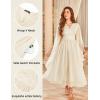 image:imageScarlet Darkness Womens Renaissance Costume Wrap V Neck Medieval Dress Split Bell Sleeve Embroidery Fairy DressesApricot