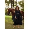 image:imageScarlet Darkness Womens Renaissance Costume Wrap V Neck Medieval Dress Split Bell Sleeve Embroidery Fairy DressesBlack