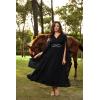 image:imageScarlet Darkness Womens Renaissance Costume Wrap V Neck Medieval Dress Split Bell Sleeve Embroidery Fairy DressesBlack