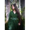 image:imageScarlet Darkness Womens Renaissance Costume Wrap V Neck Medieval Dress Split Bell Sleeve Embroidery Fairy DressesDark Green
