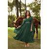 image:imageScarlet Darkness Womens Renaissance Costume Wrap V Neck Medieval Dress Split Bell Sleeve Embroidery Fairy DressesDark Green